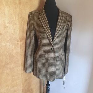 Lauren Ralph Lauren Wool Houndstooth Blazer Size 6